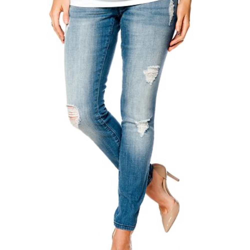 Indigo Blue deconstructed maternity jeans